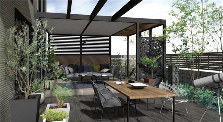 屋根付きメタルガーデンパーゴラ